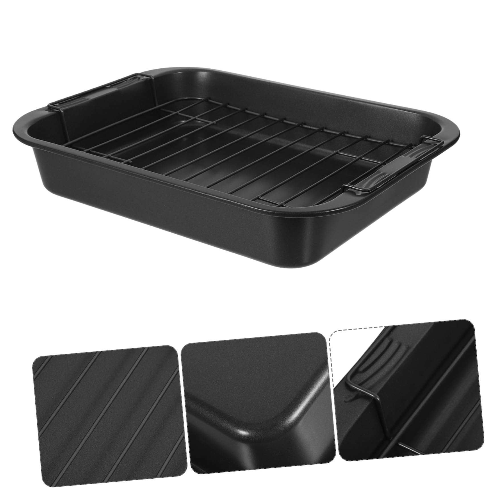 MAGICLULU Backform Aus Kohlenstoffstahl Rechteckige Kuchenform Tiefes Backblech Für Kekse Brot Und Herzhaften Speisen Leicht Zu Reinigen Verstauen