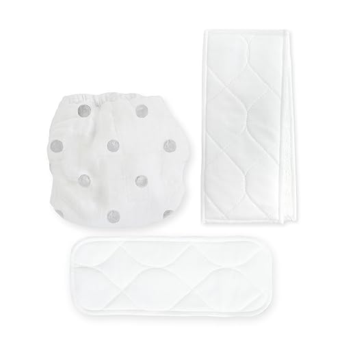 SmartNappy - Muselina de algodón de Amazing Baby, funda híbrida para pañales de tela NextGen + 1 inserto reutilizable doble + 1 refuerzo
