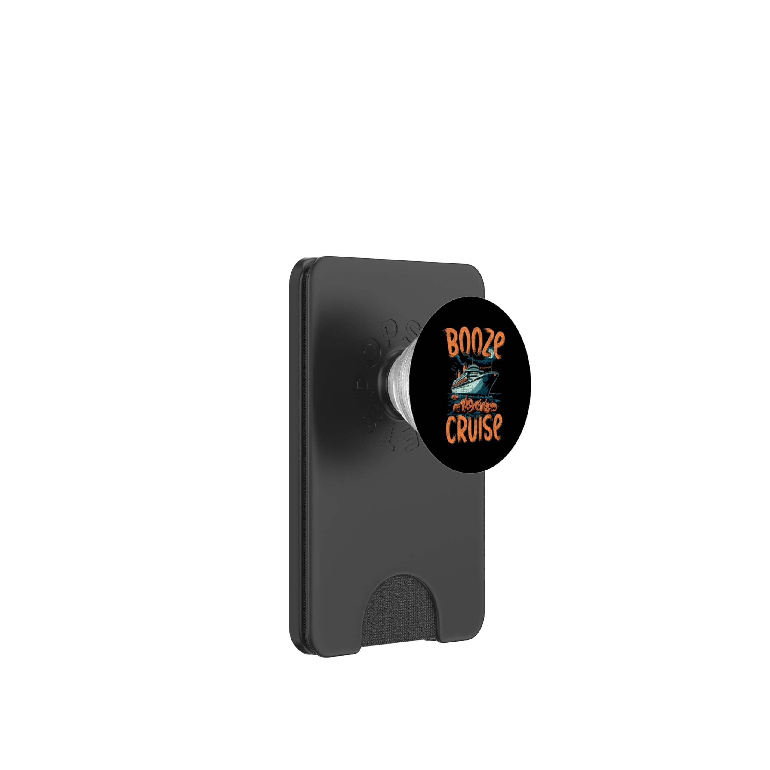 Booze Cruise Halloween Cruise Enthusiasts PopSockets PopWallet for MagSafe, Black