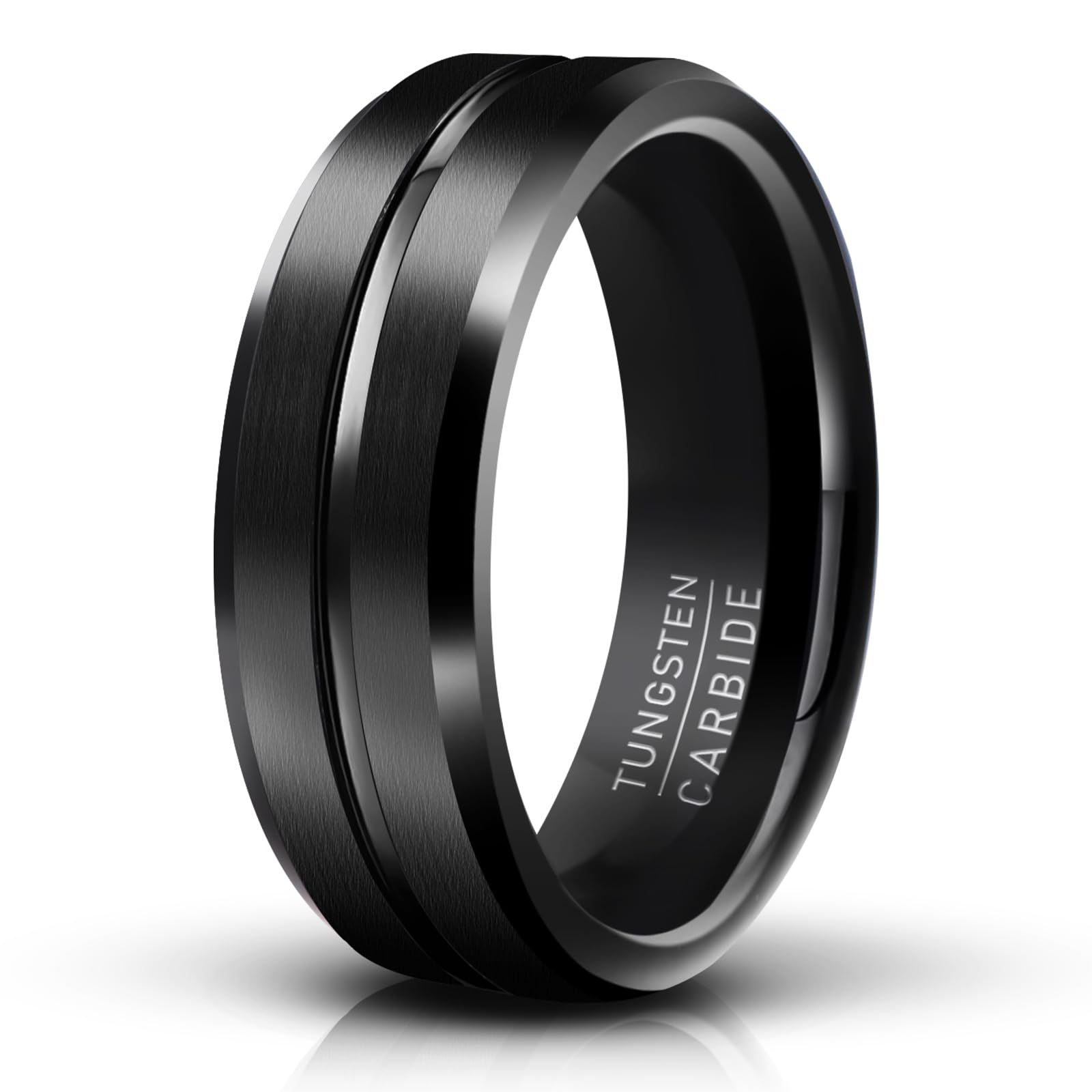 Netsky Tungsten rings for men,6mm 8mm Black/Silver Tungsten Carbide Wedding Promise Engagement Band Ring for Men, Comfort Fit Size 8 to 12, 7, No Gemstone (B0CHWH392C) Amazon Price History, Amazon Price Tracker