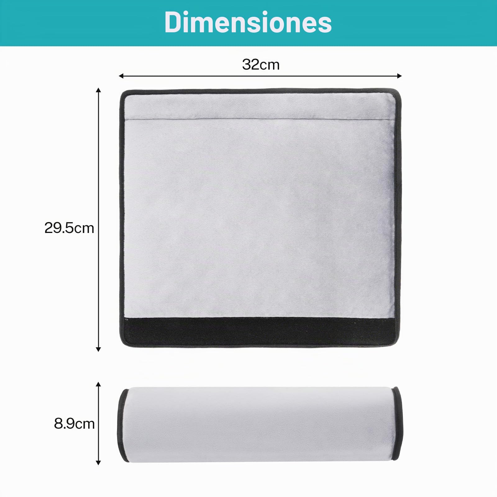 ENLUNTRA Almohadillas para reposabrazos para sillas de Ruedas, 2 Unidades de reposabrazos, Fundas Acolchadas de Espuma viscoelástica, Grey