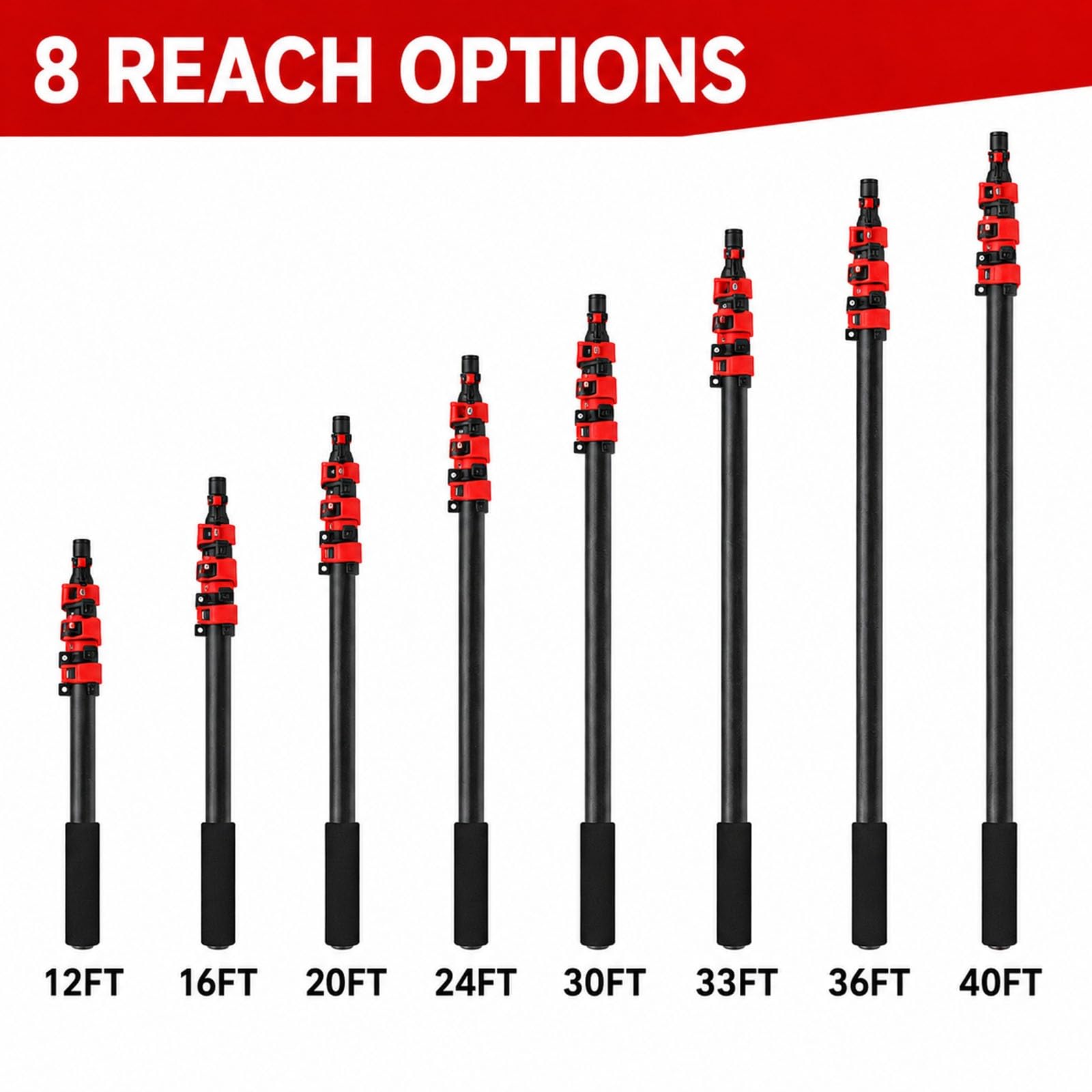 Asta Prolunga Carbonio con Spazzola ad Acqua 550 mm | Evidenzia spazzola 550 mm, tubo, valvola, raccordo rapido, adattatore e flacone schiuma nel kit.(24FT)