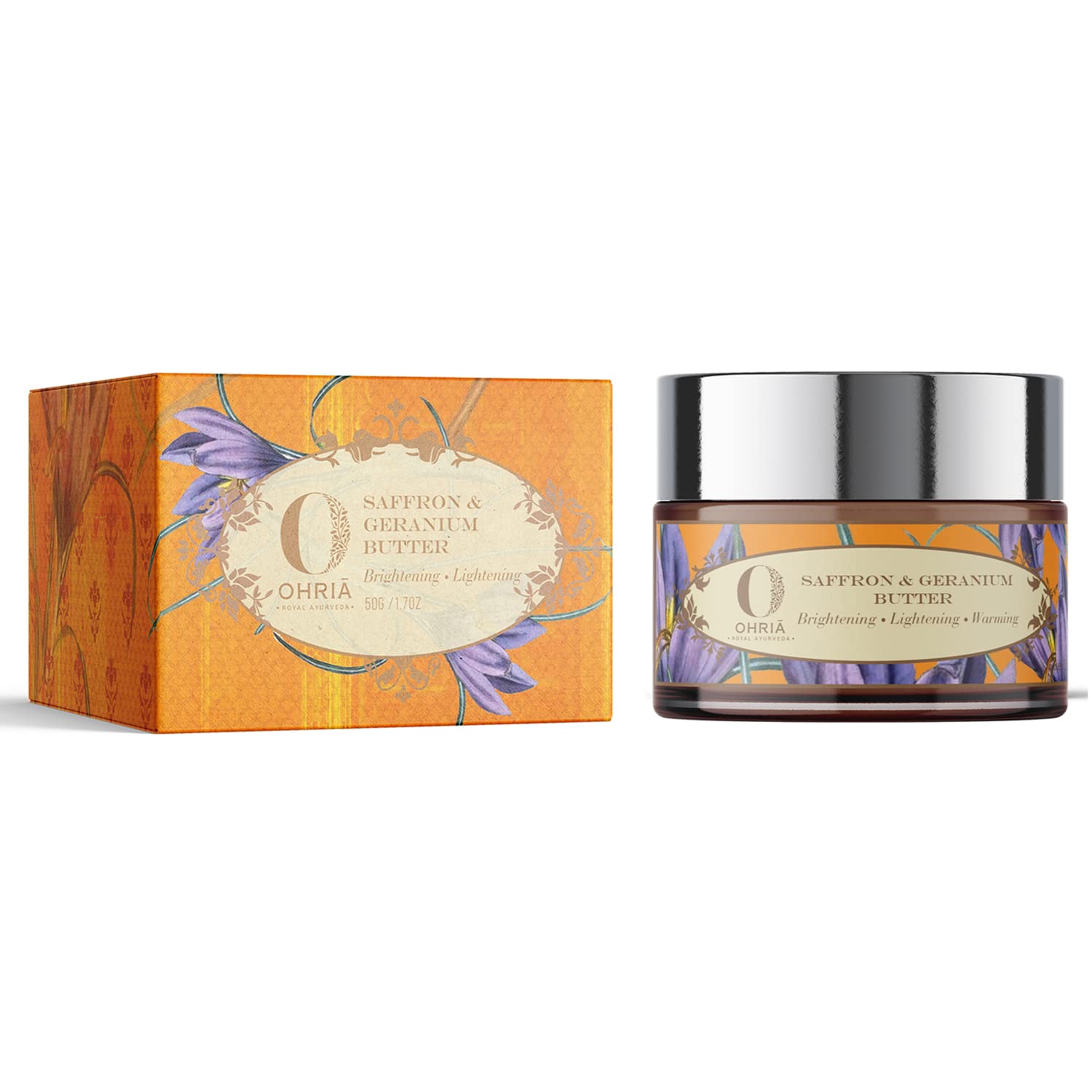 Ayurveda Saffron & Geranium Butter | Moisturizing Formula with Goat’s Milk, Carrot Oil & Cow's Ghee | For All Skin Types| Men & Women- 50g-image-46