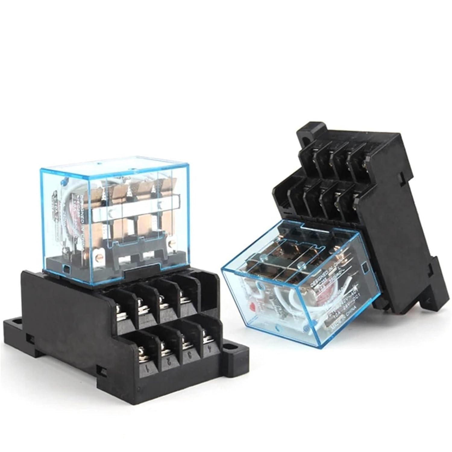 Intermediate Relay HH64P LY4NJ 10A Small Electromagnetic Relay ACDC12V24V AC110V 220V 380V with 14 Pins Socket Base PTF14A 1Pcs(with Socket,AC 380V)