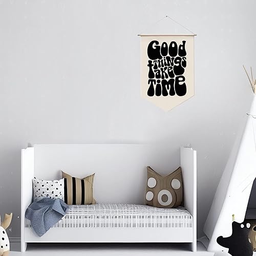 Miniatura 2 de Cartel colgante de pared Good Things Take Time, Afirmaciones positivas, decoración de pared, regalo de inauguración de la casa de los años 70,