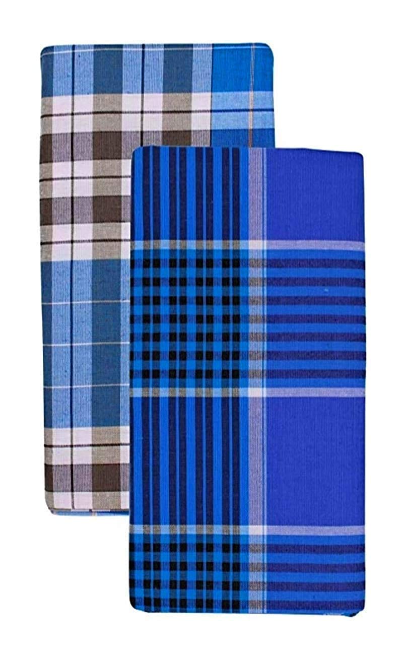 cotton zone Men's Cotton Silk Checked Lungi (Multicolour, X-Large)-picture-18