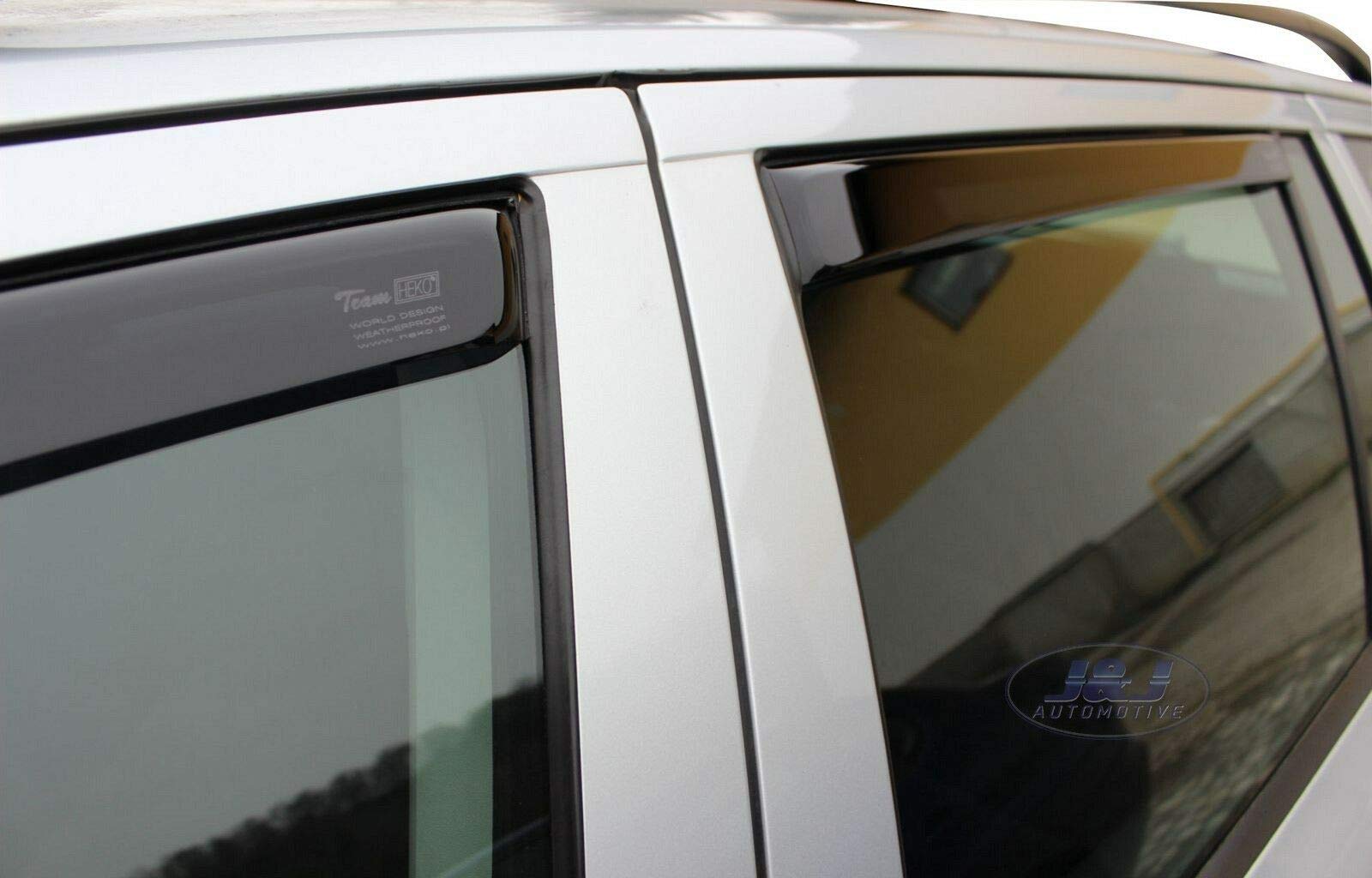 J&J AUTOMOTIVE Deflettori d'Aria per Skoda Octavia 2 Wagon 2004-2013, Set da 4 Pezzi, Nero Fumé Oscurato Heko