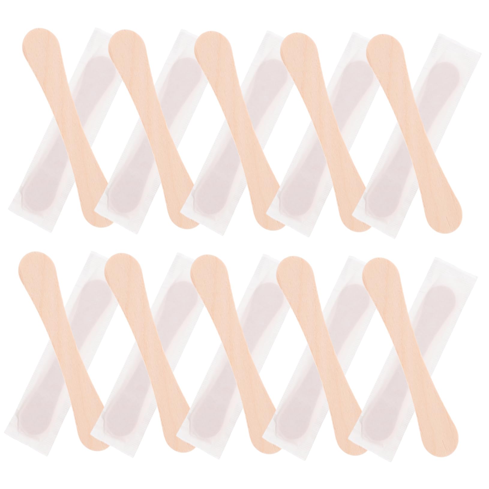 COLLBATH 120pcs Wooden Dessert Spoons Tasting Spoons for Ice Cream Pudding Appetizers Individually Wrapped for Events Parties Go Use