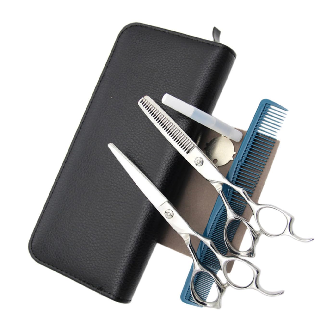 CALLARON Tijeras para Cortar el Pelo Tijeras de Corte Portátiles de Acero Inoxidable Rectas Cabello Herramienta para Cortar el Cabello Casa o Salón