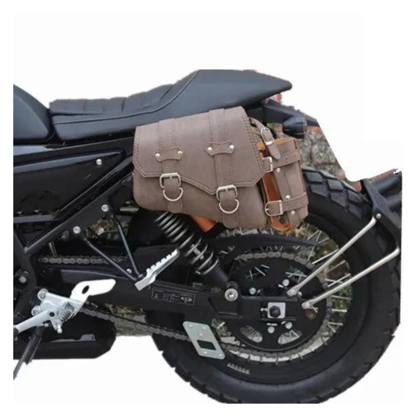 Motorrad-Seitentasche Mit Halterung Für Aprilia/Mondial HPS 125/300 – Leder, Schwarz, 1 Tasche + Halterung