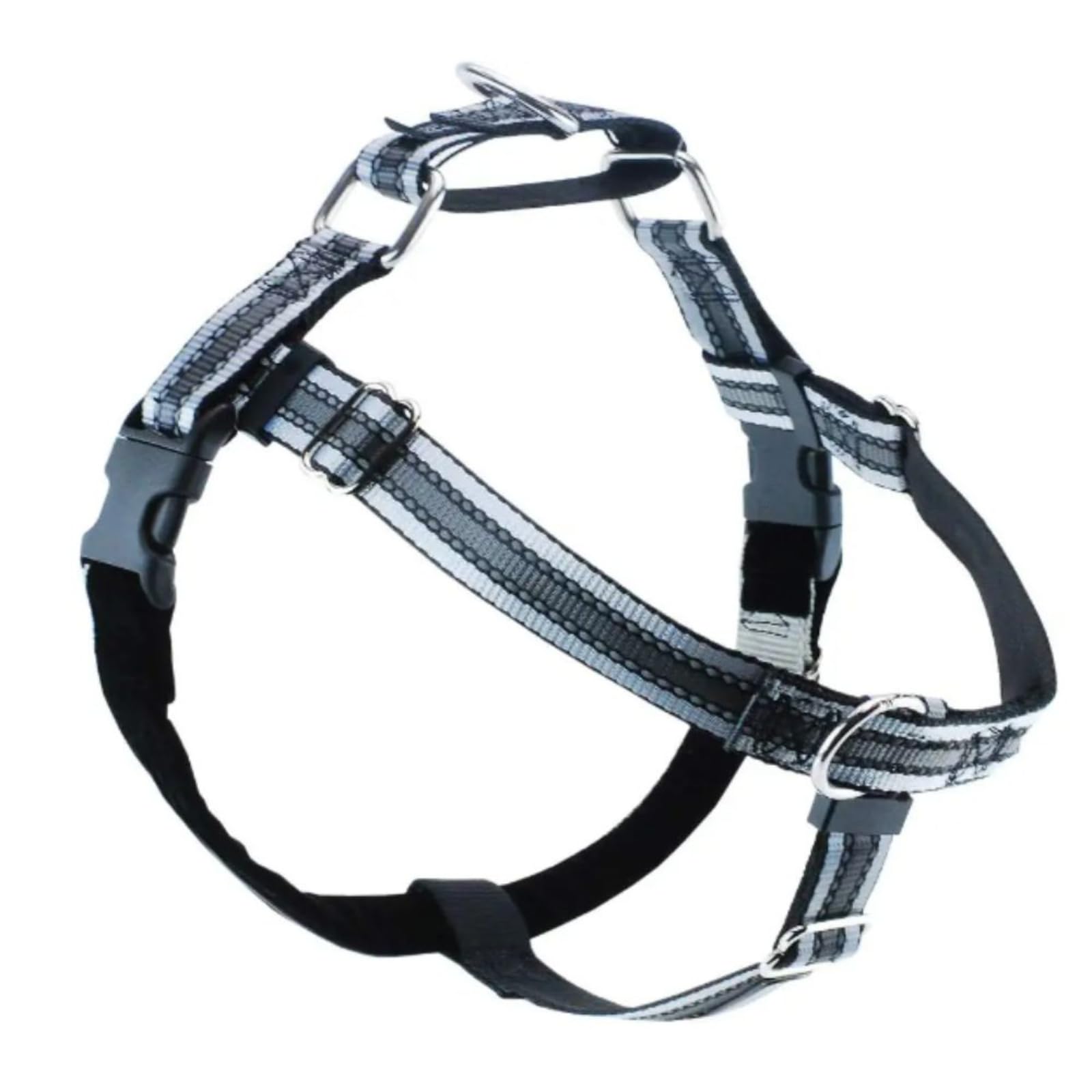 2 Hounds Design Reflective Freedom No-pull Harness and Leash Black Large