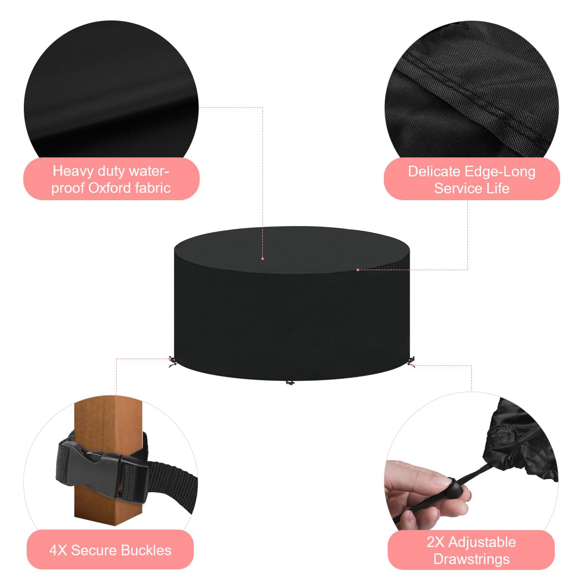 Copertura Tavolo Giardino 170x94x71cm - Impermeabile Oxford Anti-UV - Con Fibbie E Coulisse - Per Esterni - Foto 3