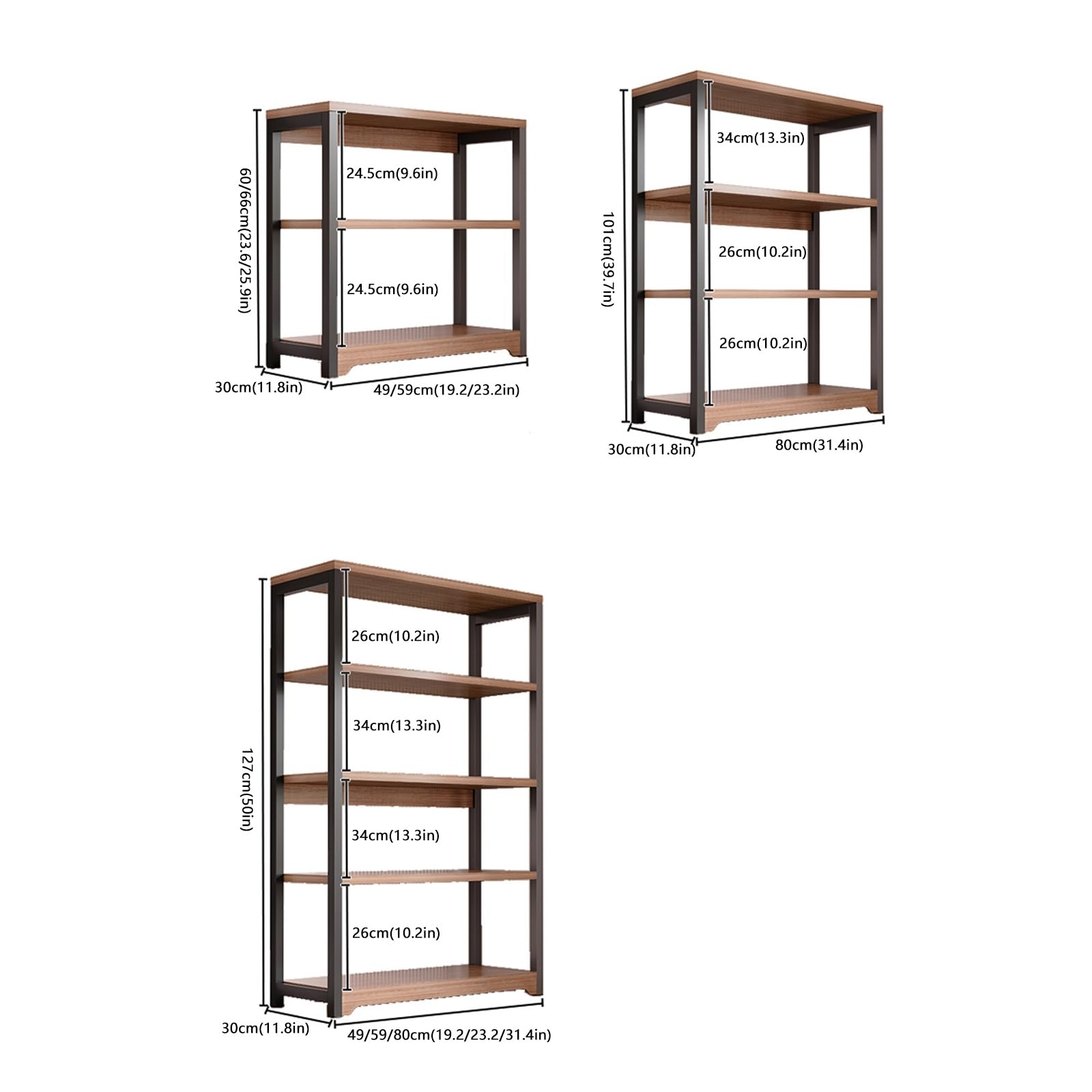Mehrschichtiges Bodenregal für kleine Büroküche oder Balkon – vielseitige Wandaufbewahrungslösung 49 x 30 x 60 cm – stilvolles und funktionales Design