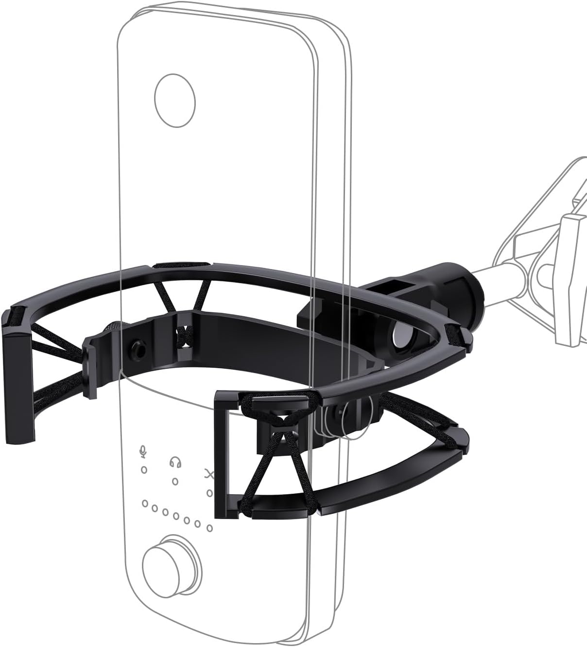 Wave Shouck Mount [Custom Built for Elgato Wave:3/1], Anti-Vibration Suspension Elastic Shock Mount Holder Clip Mic Mount Stand with 3/8" or 1/4" Screw Adapter Compatible with Wave:3/1 Microphone