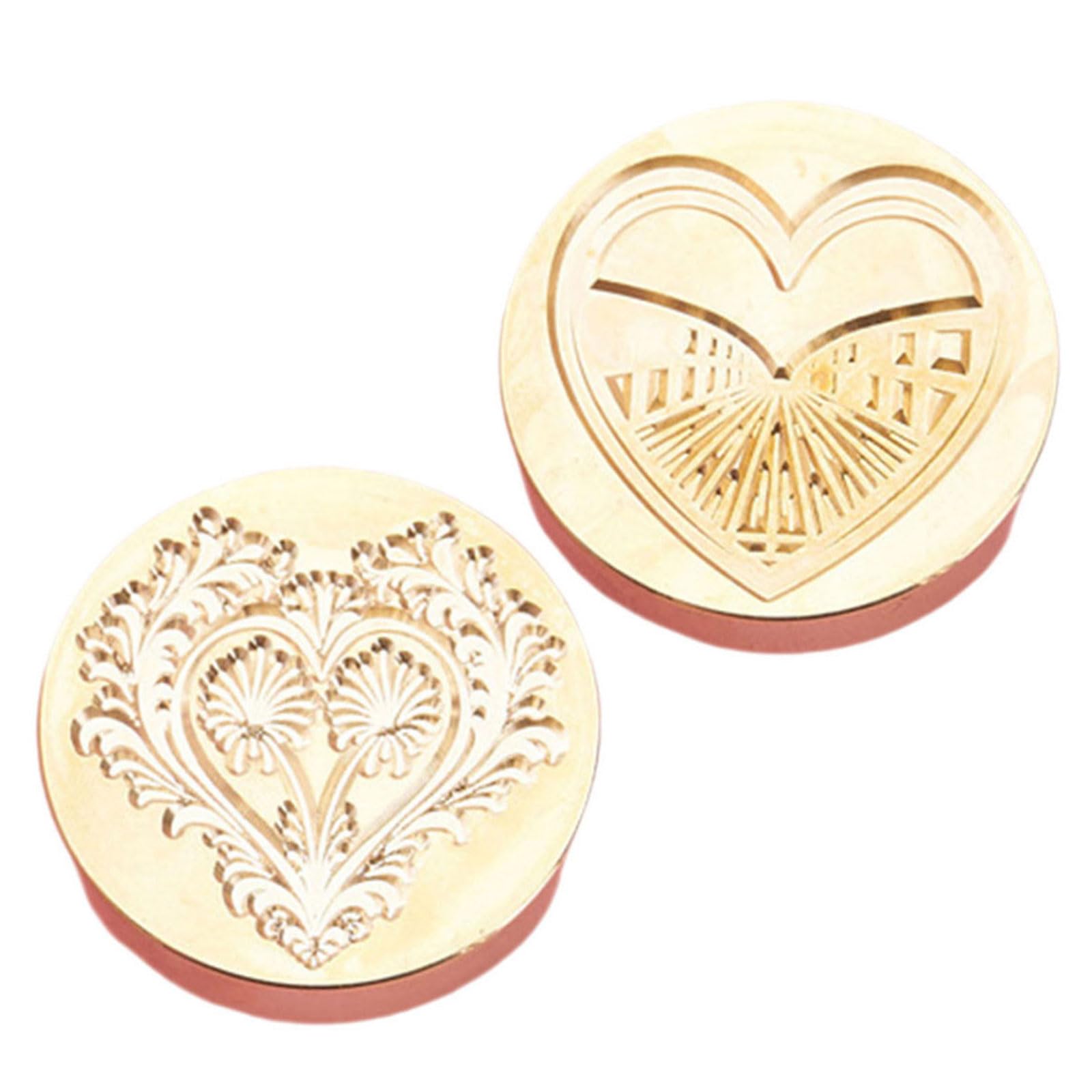 Tsophreniq 2Pcs Love Heart Stamp Head, Sealing Head for Invitations, Appreciation Card, Package, Envelope Embellishments Heart Seal