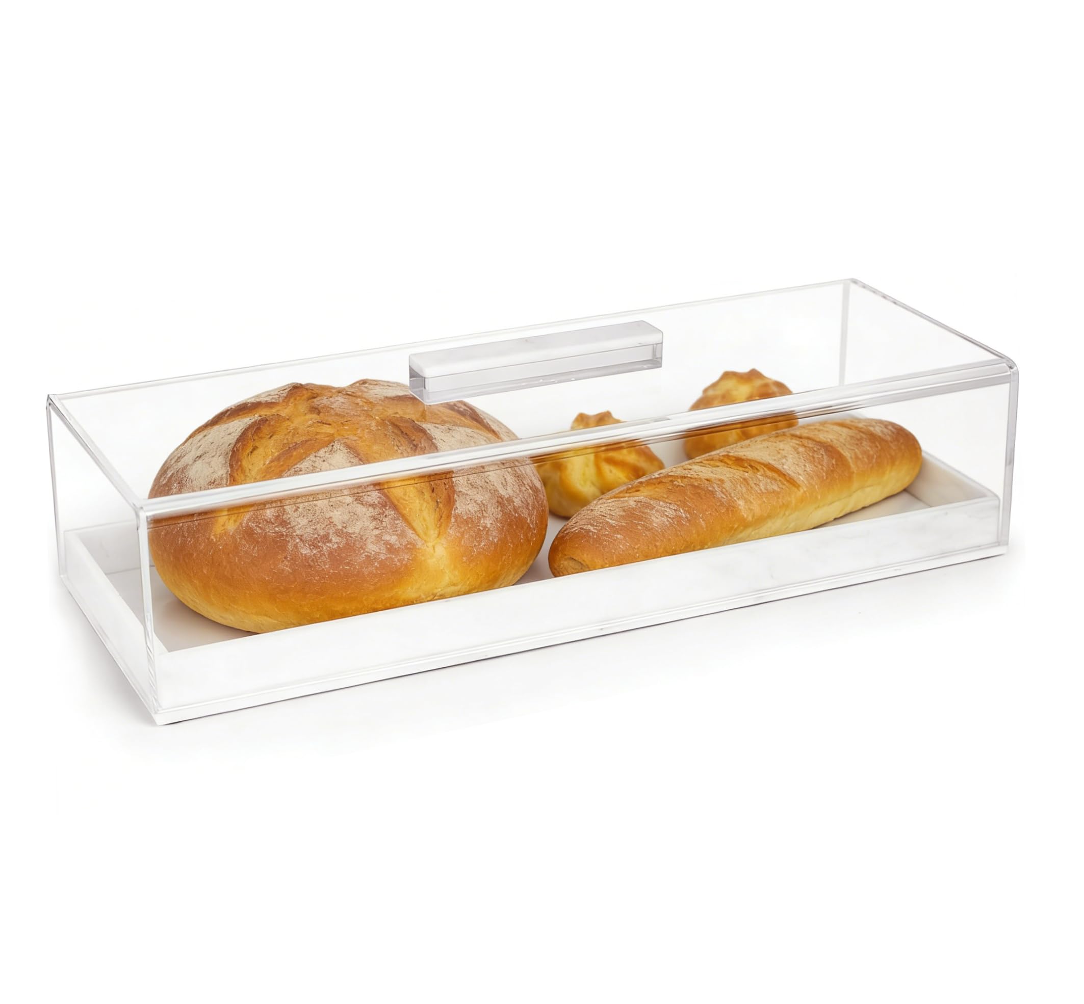 Bandeja rectangular acrílica para tartas, soporte multifuncional para tartas con tapa de cubierta, bandeja para servir postres para fiestas, hogar, cocina, regalo