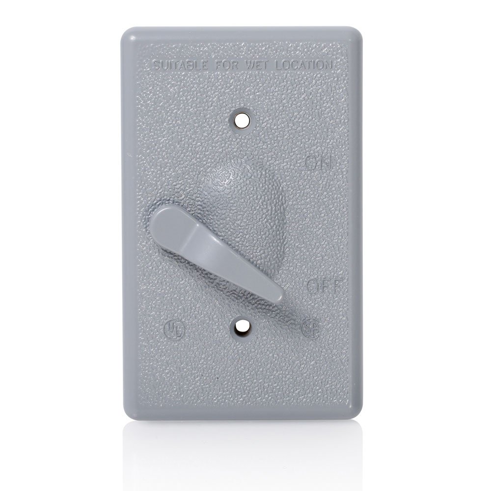 Couvercle plat en métal étanche pour interrupteur extérieur gris WM1S-GY