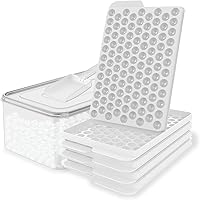 Vista 1 de WIBIMEN Mini Bandejas para Cubitos de Hielo, Pequeñas Bandejas Redondas de Hielo en Forma de Guijarro para Congelador con Tapa - Para Enfriar Blanco