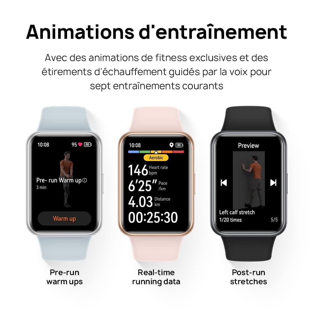 HUAWEI Watch Fit 2 Montres connectées, Écran FullView avec Bords Ultra-Fins, GPS, Appels Bluetooth,Suivi d'un Mode de Vie sain, Animations d'entraînement Rapide,Compatible Android et iOS,Rose