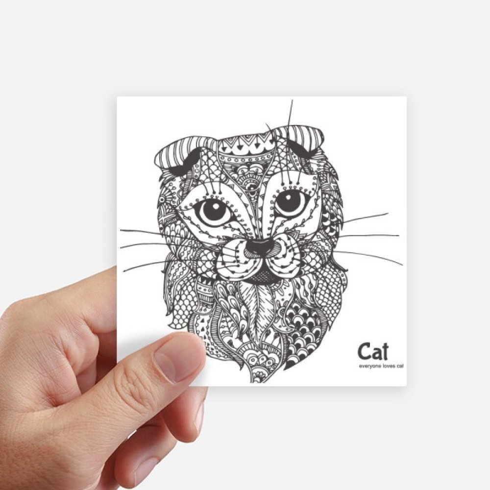 Lot de 8 stickers carrés chat artistique pour une décoration originale de vos objets