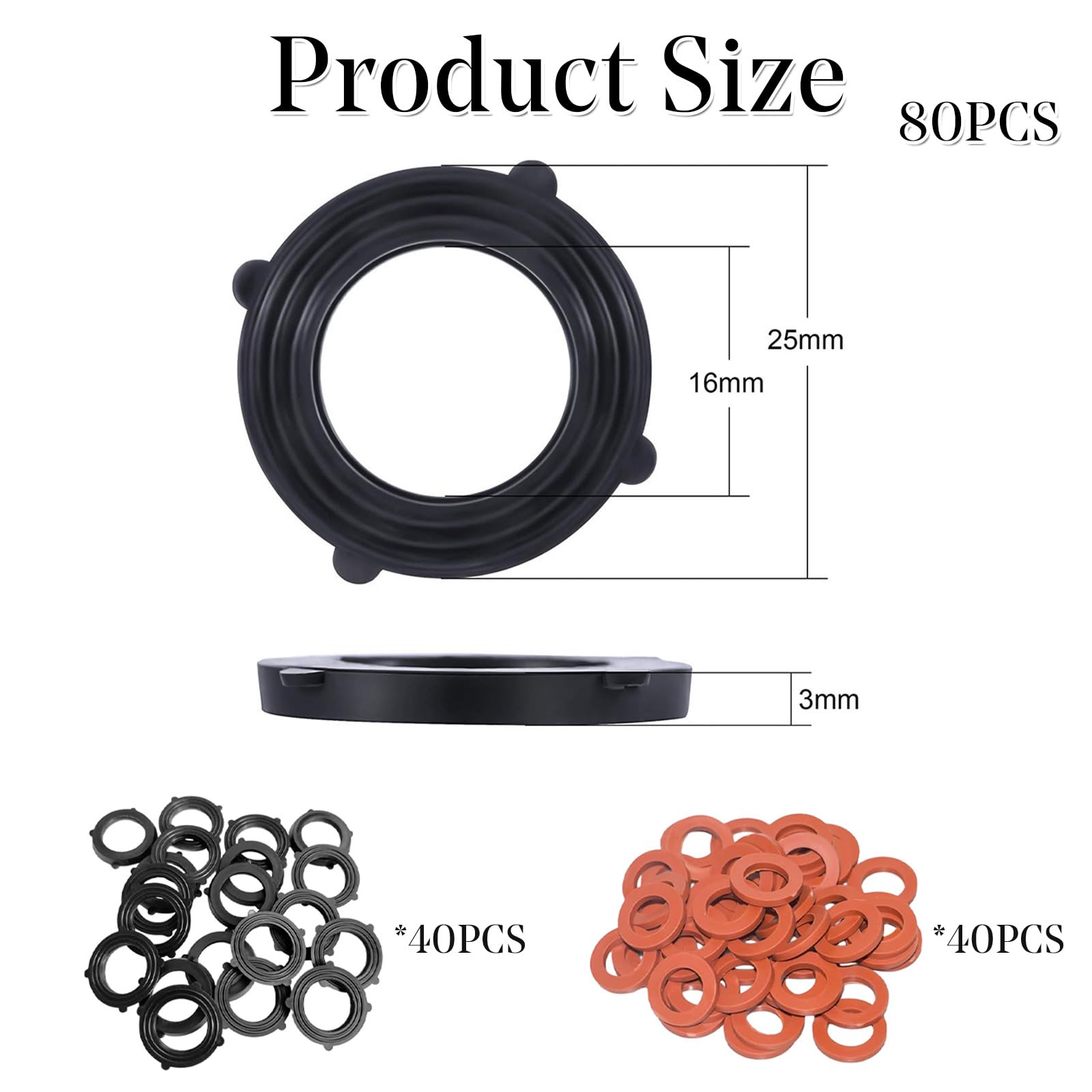 80 Pcs Garden Hose Gasket Rubber Seal - Image 2