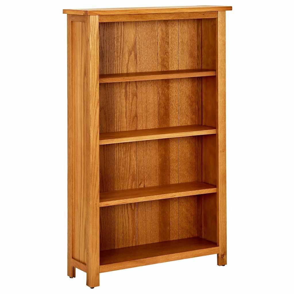 Générique Regał z 4 poziomami 70 x 22 x 110 cm z litego drewna dębowego, rustykalny urok wytrzymały regał do biura lub salonu, miejsce do przechowywania książek, czasopism i przedmiotów
