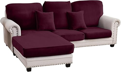 Miniatura 82 de Funda para sofá, funda de cojín de terciopelo elástico de 2 piezas, funda elástica lavable para asiento o respaldo, fundas de asiento de sofá para