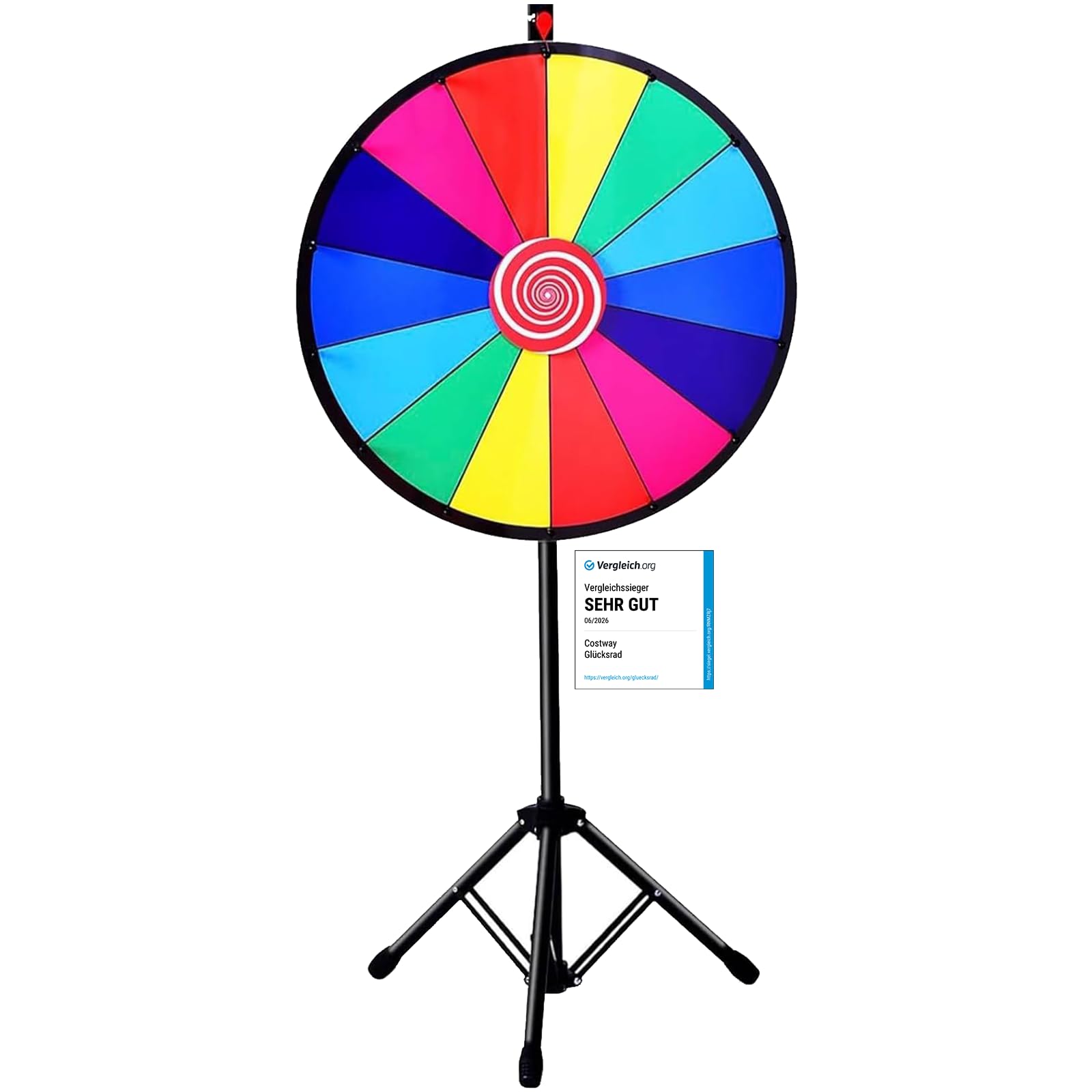 COSTWAY Glücksrad 24" φ60cm Drehrad Spielzeug für Lotteriespiele Wortspiele