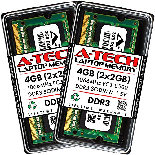 A-Tech 4GB �L�b�g (2x2GB) RAM Dell Latitude E6410 E5520M E5510 E5420M E5410 E4310 E4300 E4200 �m�[�g�p�\�R�� | DDR3 1066 MHz SODIMM PC3-85