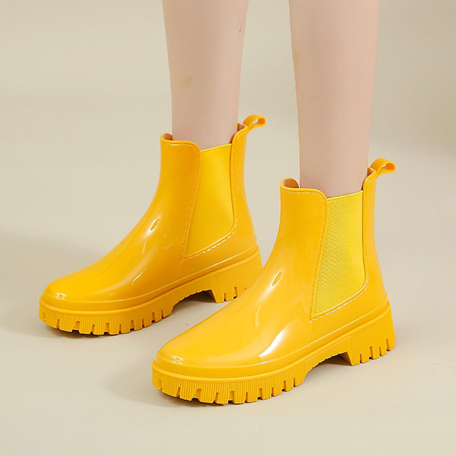 Botas de lluvia para mujer, caña corta, impermeables, antideslizantes, suela gruesa, duradera, para exteriores