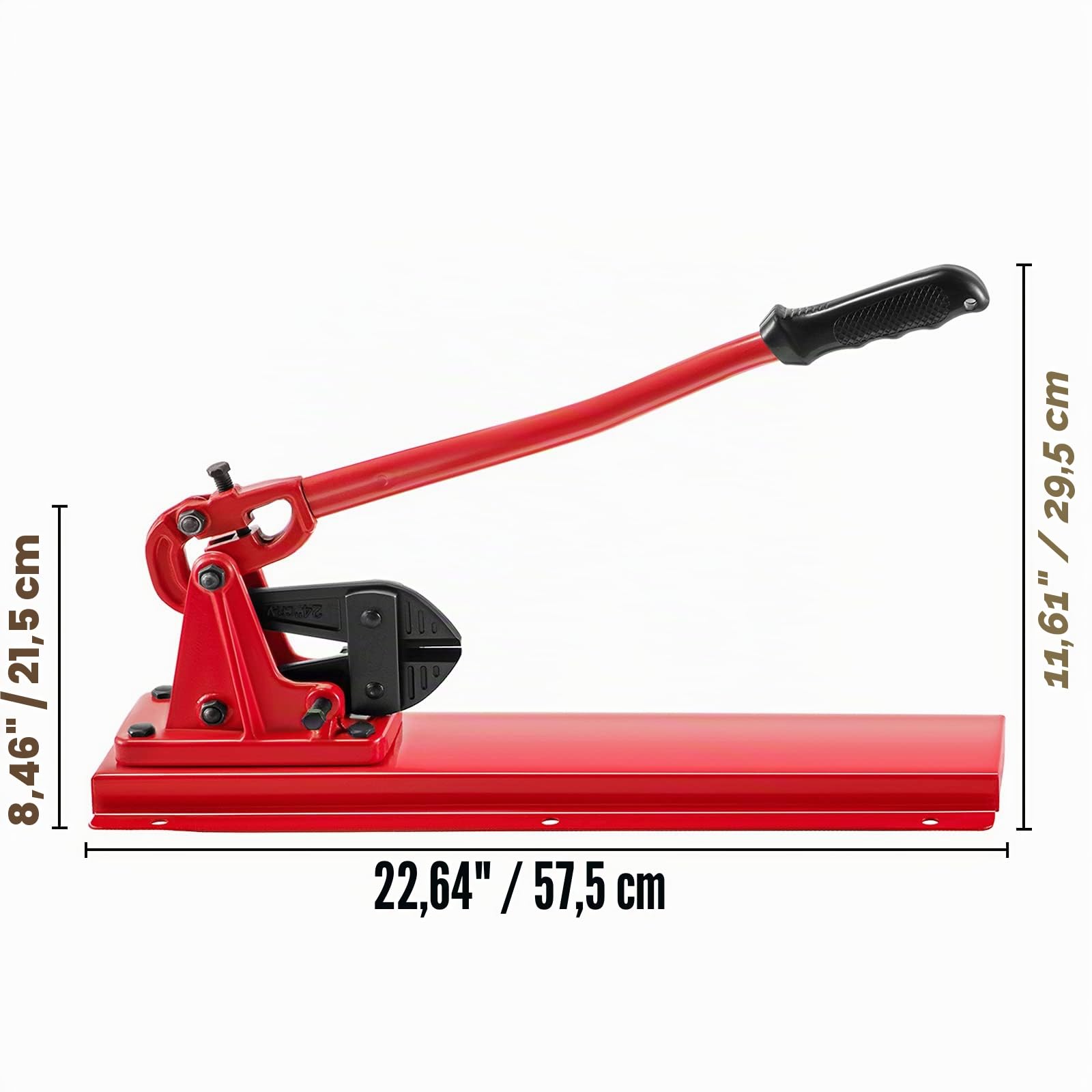 VEVOR Utensile da tavolo da 24 pollici, pinza crimpatrice con pinza per cavi, testa crimpatrice da tavolo 1/16-3/16 pollici in acciaio legato per funi metalliche da 1/2 pollici