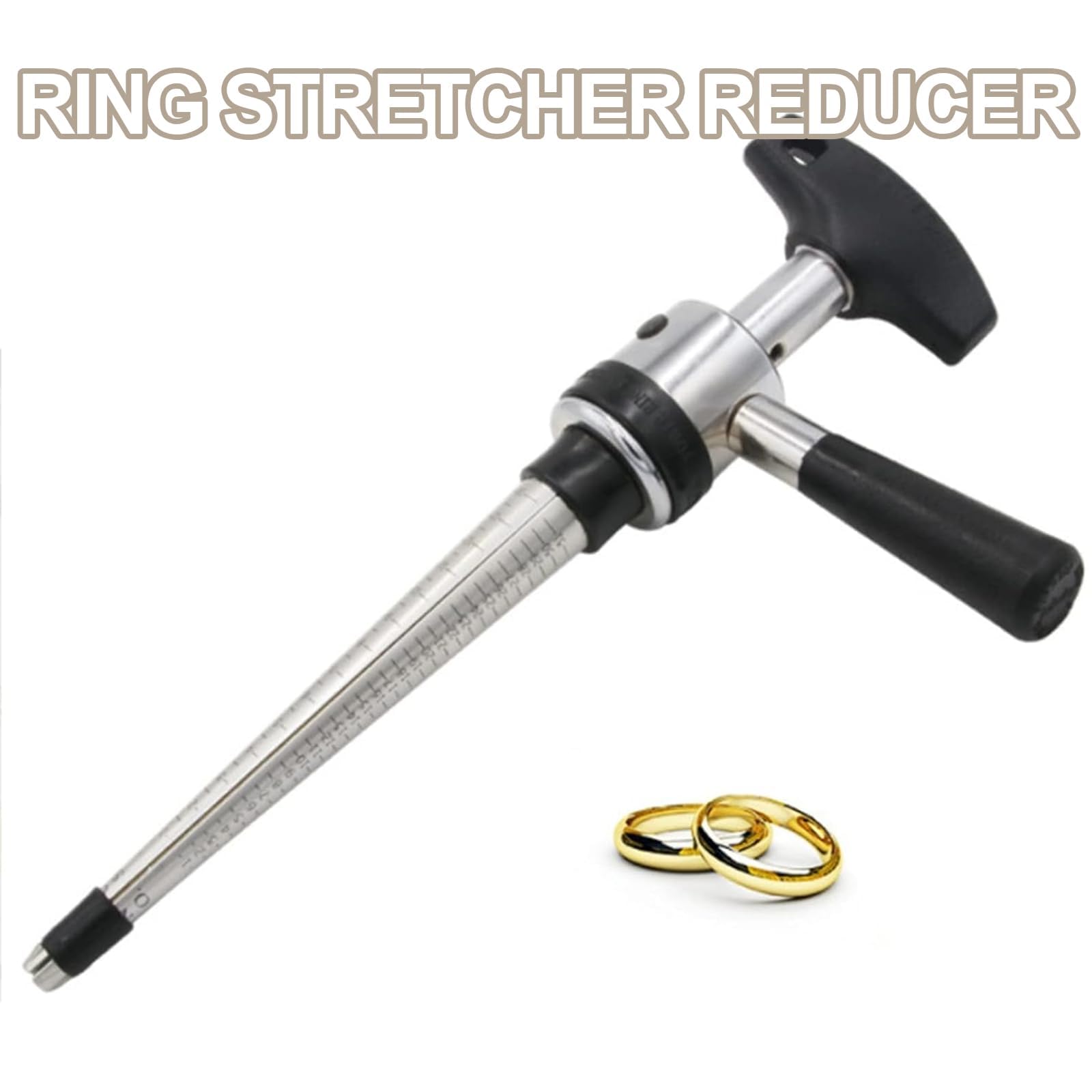Herramienta expansor de mandril de anillo, ajuste de tornillo giratorio, mango antideslizante, herramienta de tamaño que ahorra mano de obra para reparación de joyas y tiendas, ajustador de tamaño de