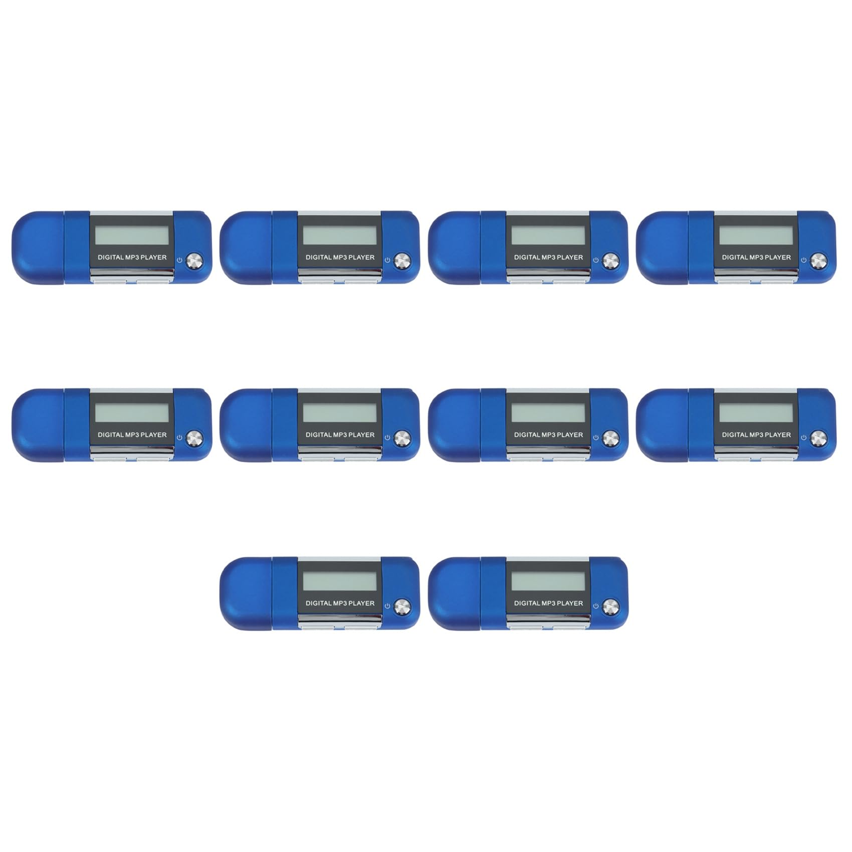 10X Lettore Mp3 Lettore Musicale Disco U da 4 GB Supporta Batteria AAA Sostituibile, Registrazione (Blu)