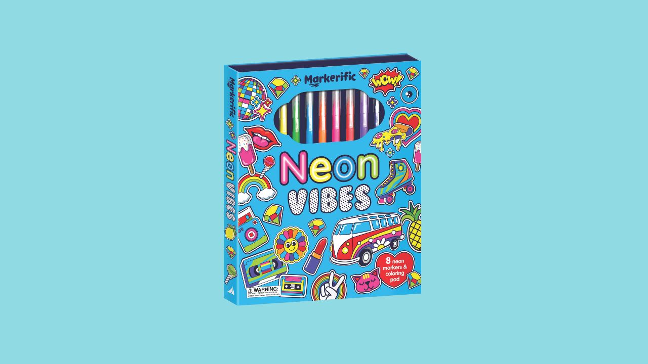 Markerific: Neon Vibes: Activity Folder with 6 Markers: Lake Press