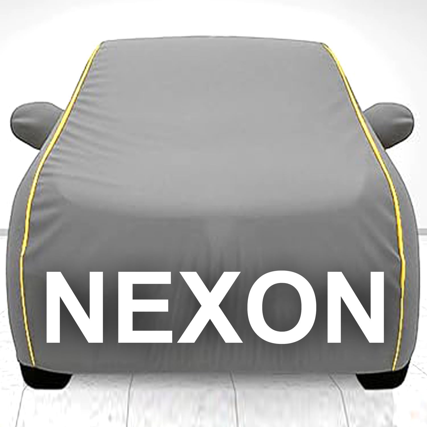 Waterproof Car Cover for TATA Nexon UV & Weather Protection, Soft Cotton Lining, Windproof Elastic Hem, Adjustable Buckle, Mirror & Antenna Pockets, Durable & Scratch-Resistant (Grey, Nexon)