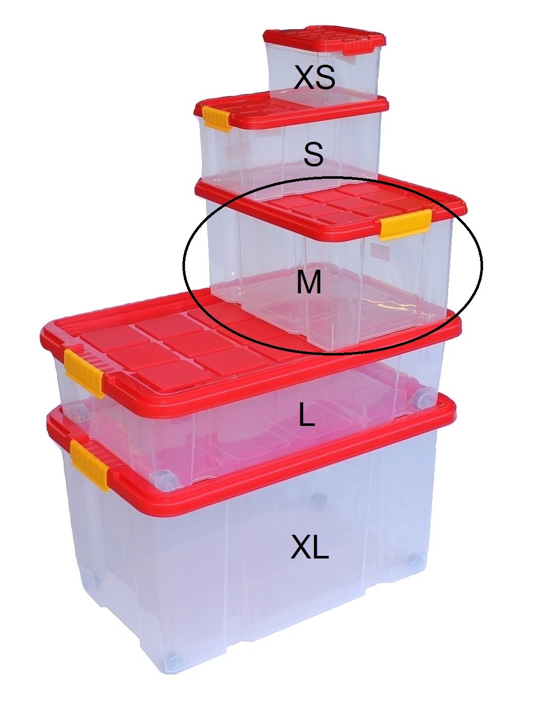 ARTECSIS 4 x Aufbewahrungsboxen aus Plastik 27L 44 x 35 x 24 cm, Drehstapelbox, Eurobox, stapelbar (4, mit Deckel)