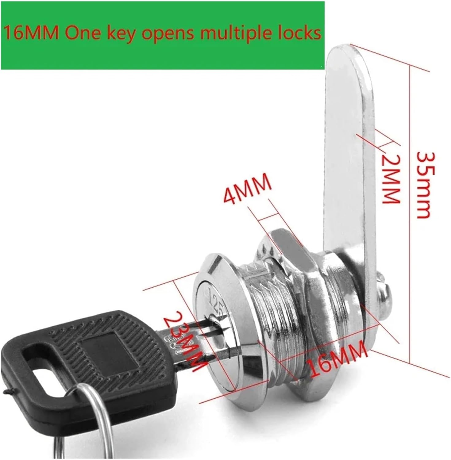 Security Cam Lock Cabinet Locks 3 Sets with 2 Keys Multiple Sizes for Furniture Door Desk and Letter Box(16mm Multiple Open)