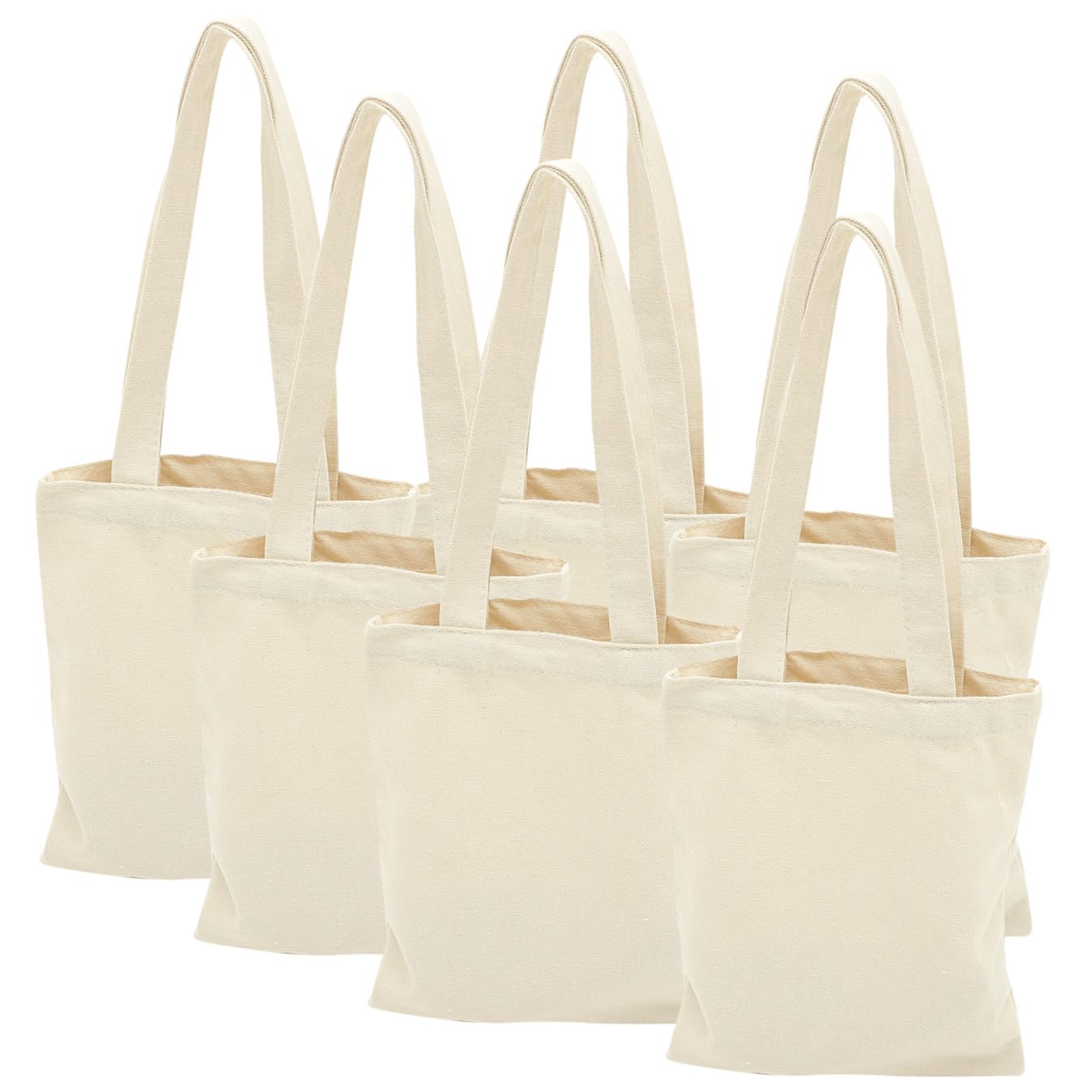 LIFKOME 12 Stück Leere Canvas Taschen Für Kleinkinder Großes Fassungsvermögen Tragetasche Einkaufstasche Aus Canvas Leere Aufbewahrungstasche Bastel Blanko Taschen Einfarbige