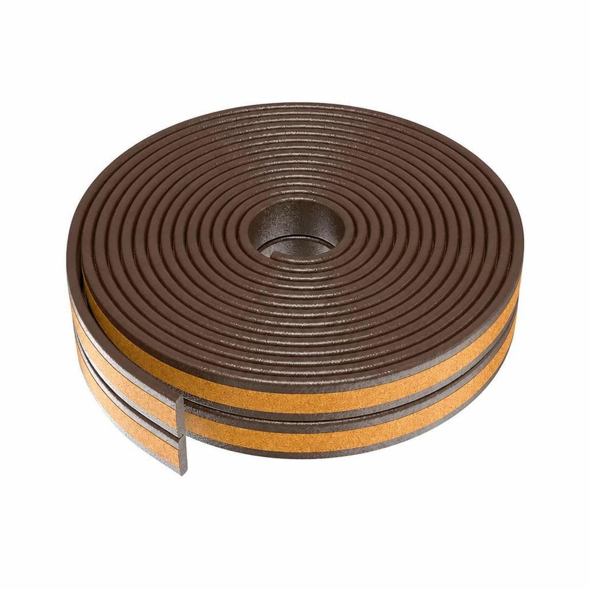 5m/10m Door Seal Strip Self-Adhesive Draft Stopper Tape Window Weather Stripping Insulation Noise Rubber Sealing Strip-I brown-5M (16.4ft)
