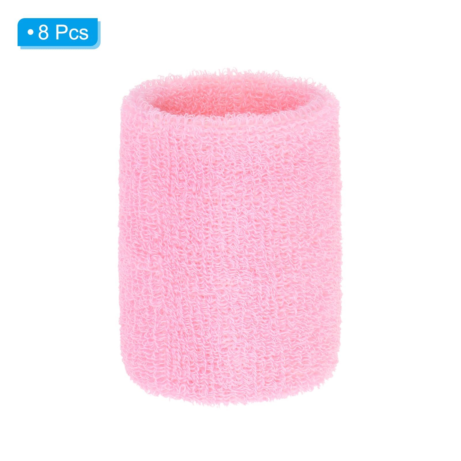 PATIKIL Wrist Sweatbands, 8Pack Sports Wristbands Sweatbands Wrist for Tennis Badminton Basketball Football Pink - Image 3
