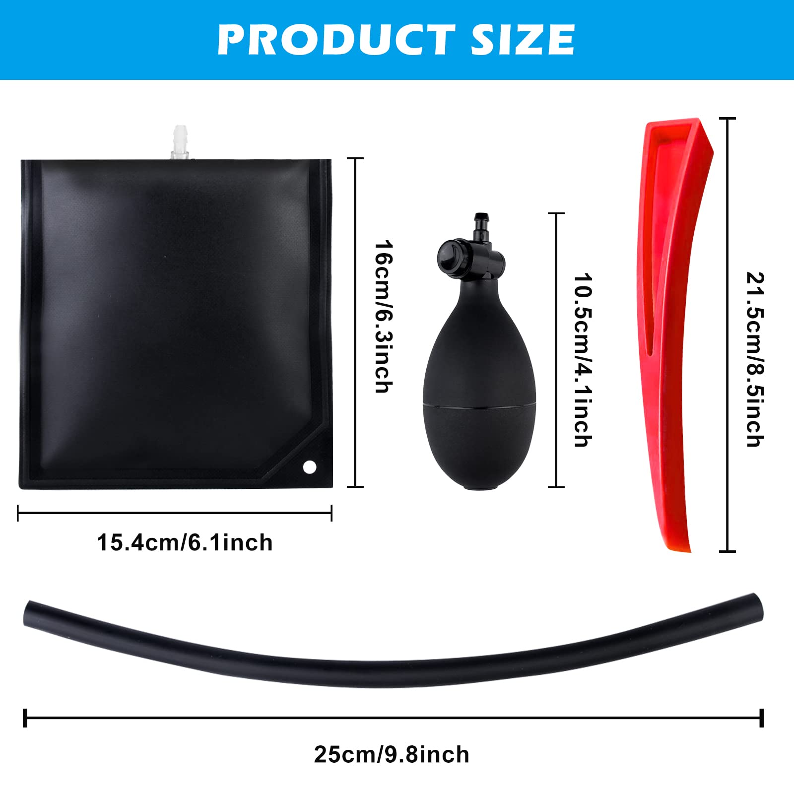 Nizirioo Air Pump Wedge 4 Piezas, Bomba De Aire Cuña, Cuña De Aire De Bomba Con Herramienta Alineación Roja Para Puerta Ventana