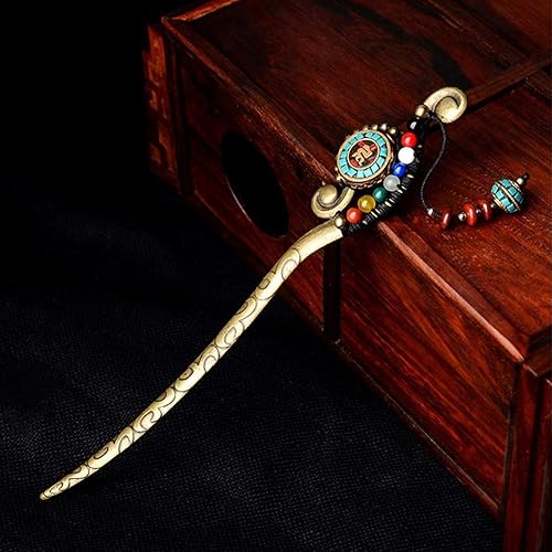 Miniatura 3 de TOP SEWING Palo chino para cabello largo, horquillas de metal para moños, palillos vintage para mujeres, fiesta diaria (A)