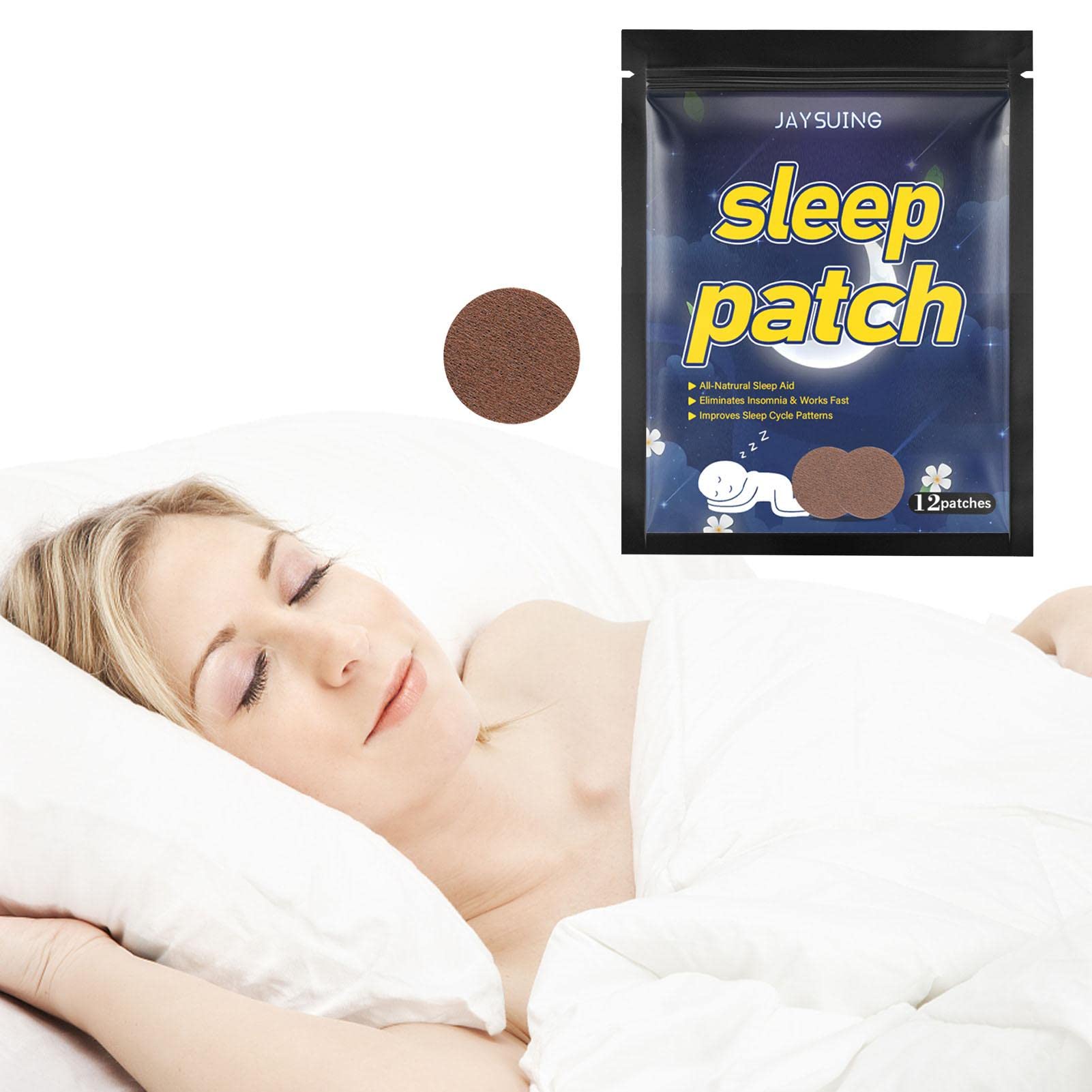 Zayaa Sleep Aid Patches, Herbal Sleep Patch, Bio-Frequency Sleep Aids for Adults & Kids, Help Naturally Restore Your Sleep Cycle, 12 Sleep Patches