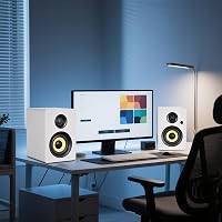 Sanyun SW206 80W Aktív Polc Hangfal - Studio Monitor és HiFi Mód, Bluetooth 5.0 - 4", SW206 White 6