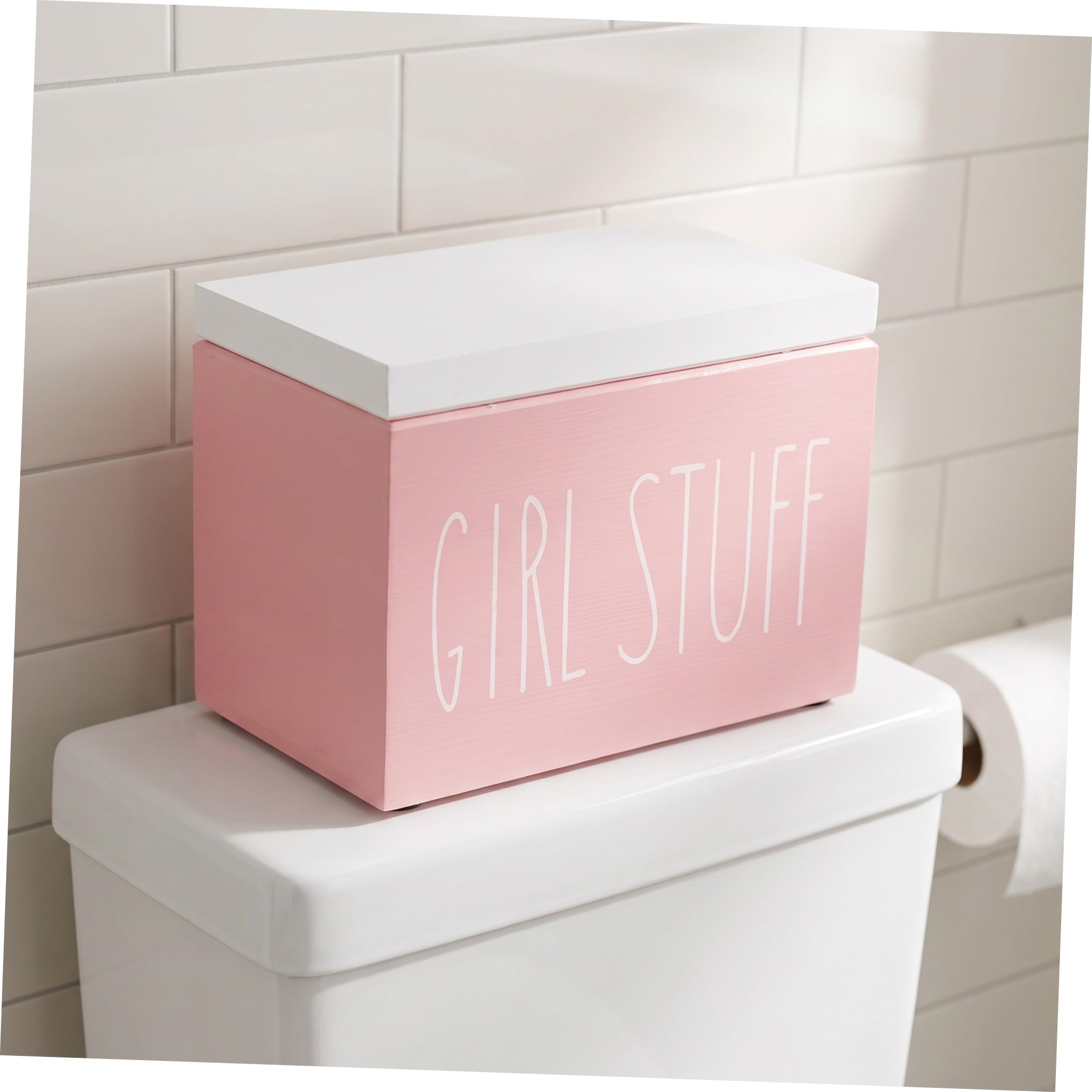 Uonlytech 2 Pezzi Scatola Organizer per Assorbenti e Tamponi in Legno con