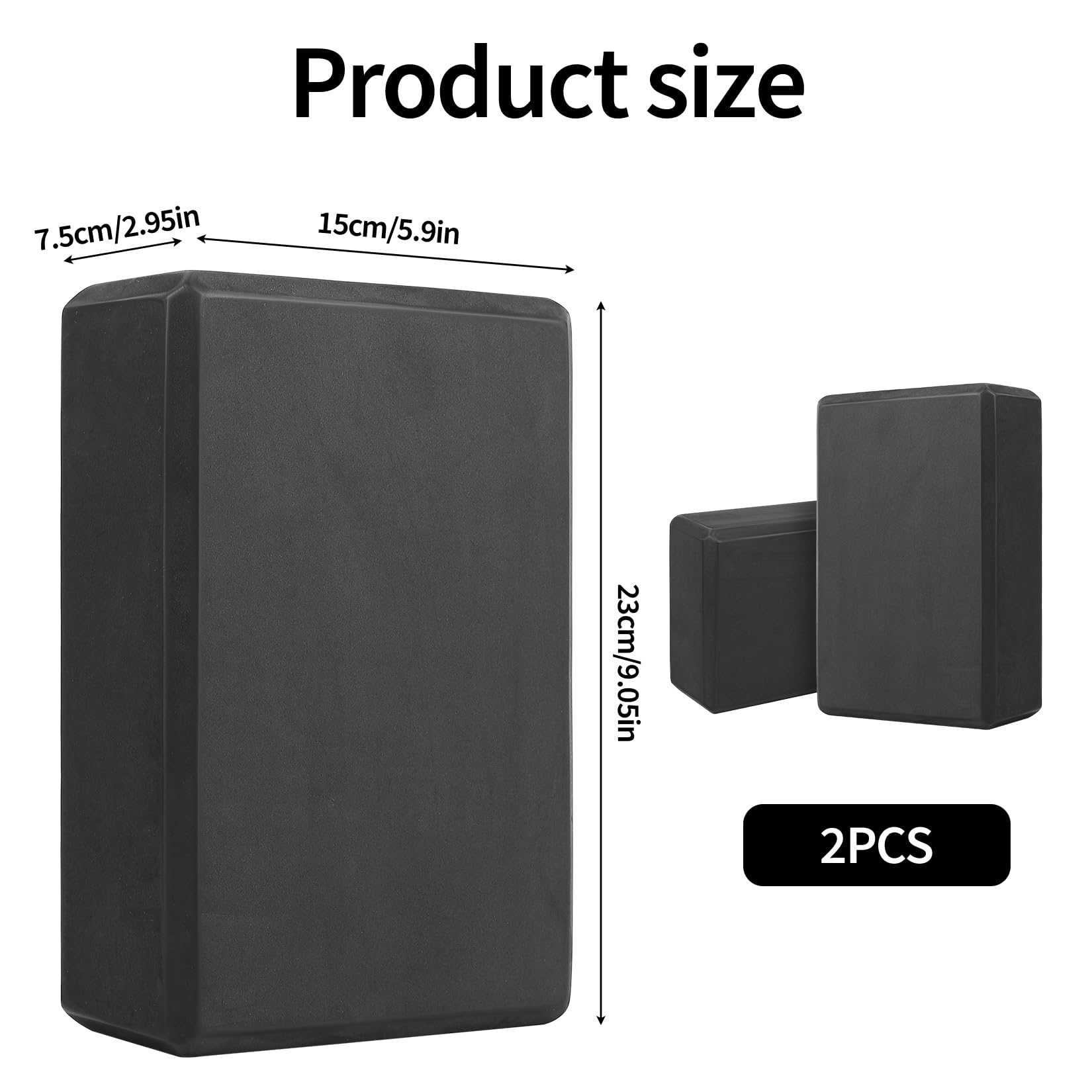 2 Pcs Brique Yoga Blocks, Briques de Yoga en Mousse EVA, Blocs de Yogas, Blocs de Pilates Haute Densité Antidérapants en mousse EVA pour Femme Hommes fitness gymnastique(29,9 x 22,9 x 7,6 cm)