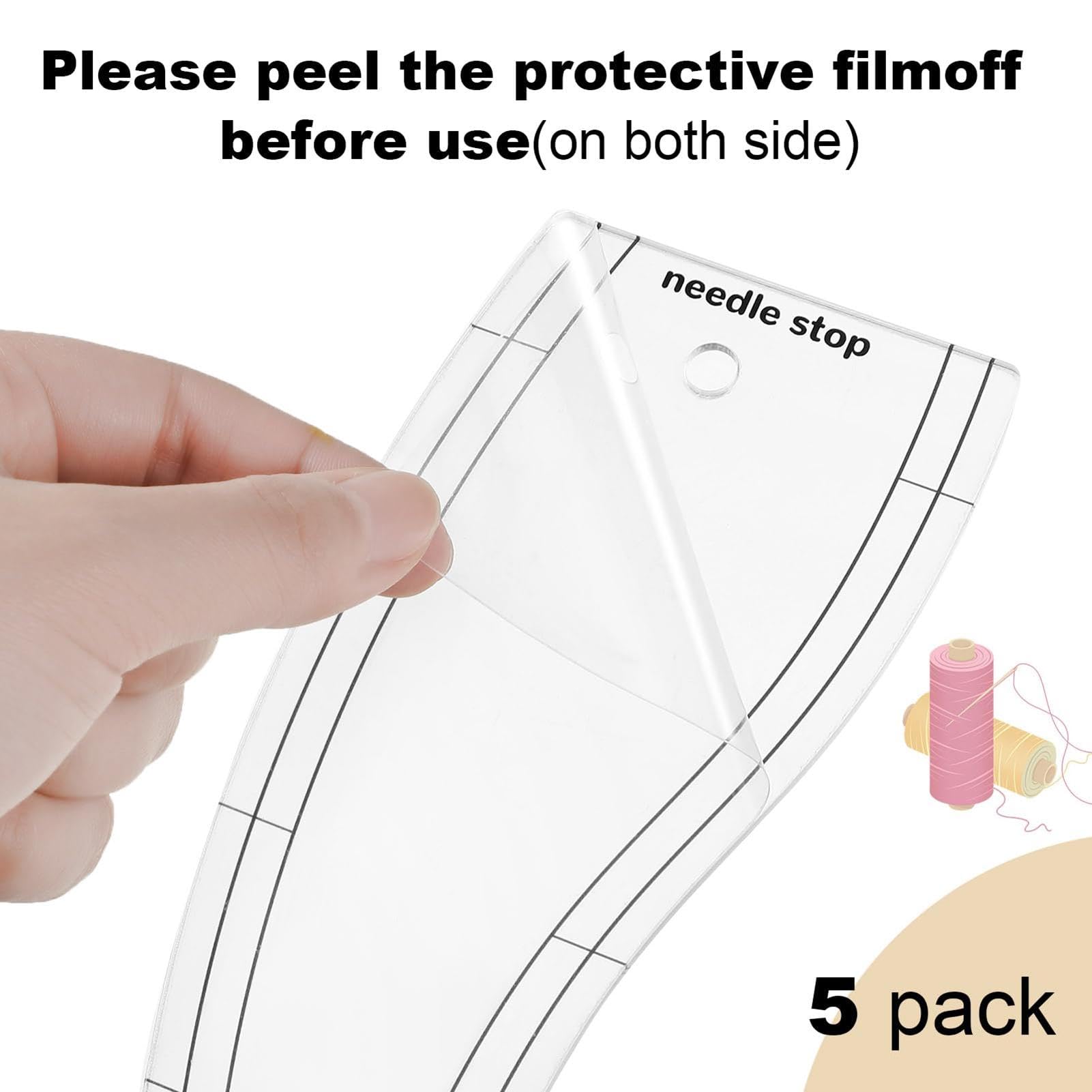 Regla De Acolchado Y Plantilla Ondulada Para Máquina De Coser - Material Acrílico, 27x5.2 Cm, Ideal Para Patrones Y Manualidades
