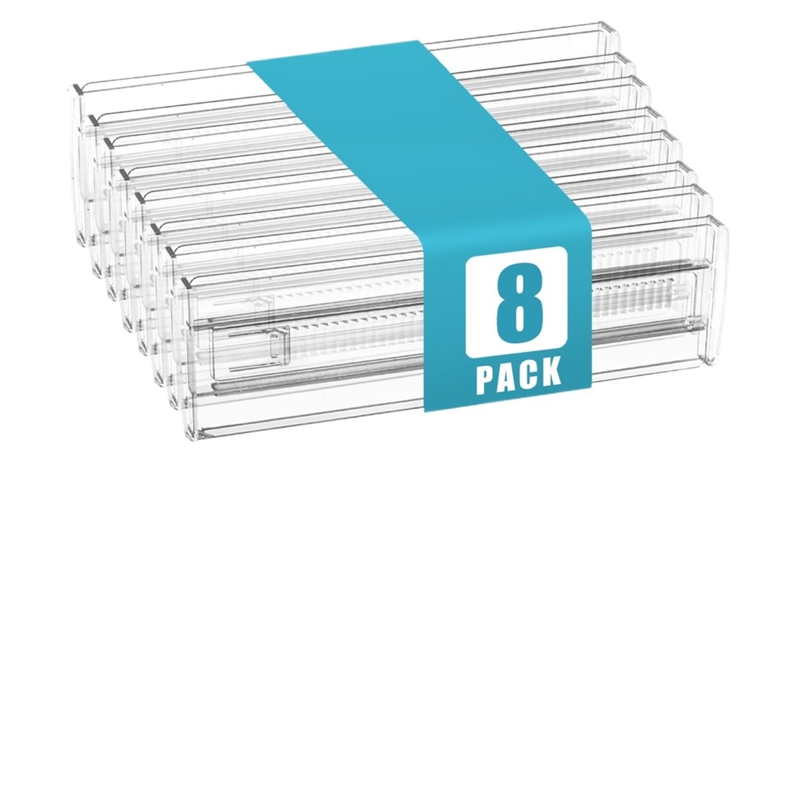 CIGPKLO Drawer Dividers 6/8/10/12-Pack Adjustable Drawer Organizers, Clear Expandable Dresser For Storing Clothes Kitchen Utensils