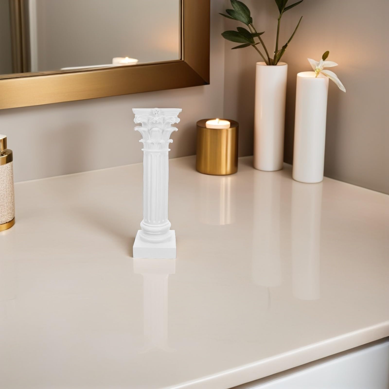 Elegante Römische Säule aus Weißem Kunstharz für Hochzeitssäulendekoration mit Stabilem Halt und Einfachem Aufbau für Hochzeitsfeiern und Veranstaltungen