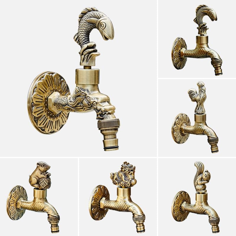 Antiek koper wasmachine kraan koud water Antiek P